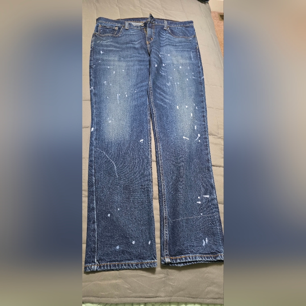 Levi's 511 Men's Blue Straight-Leg Jeans with White